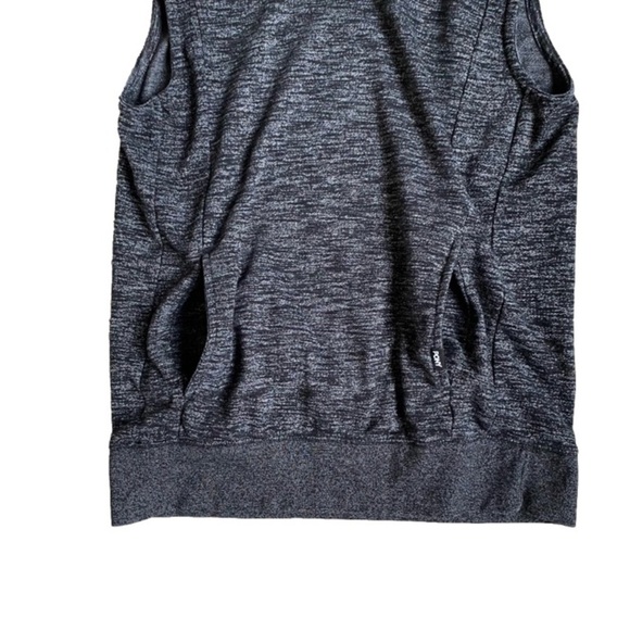 PONY Hooded Vest with Pockets Sleeveless Pullover Heathered Gray Knit Size M - Picture 2 of 10